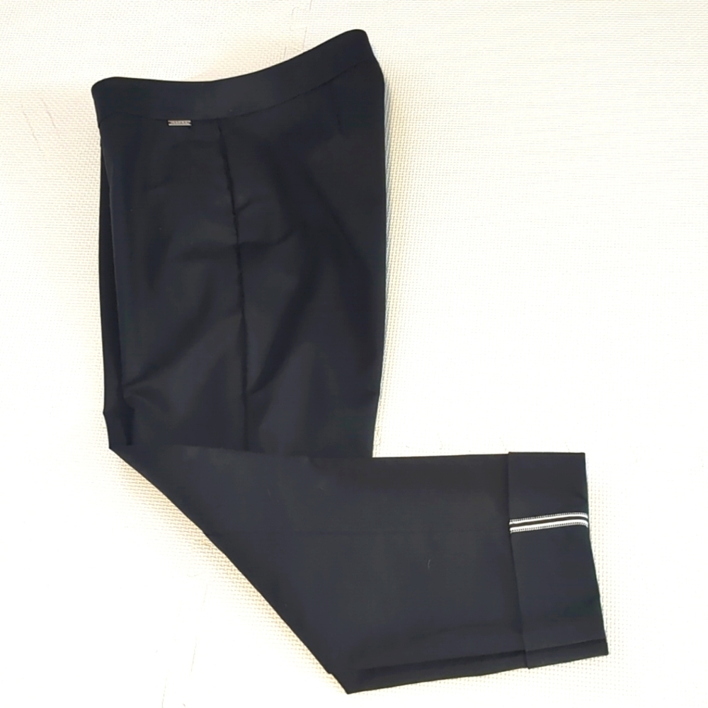 LAURA Black Capris with cuff/stripes  - 6